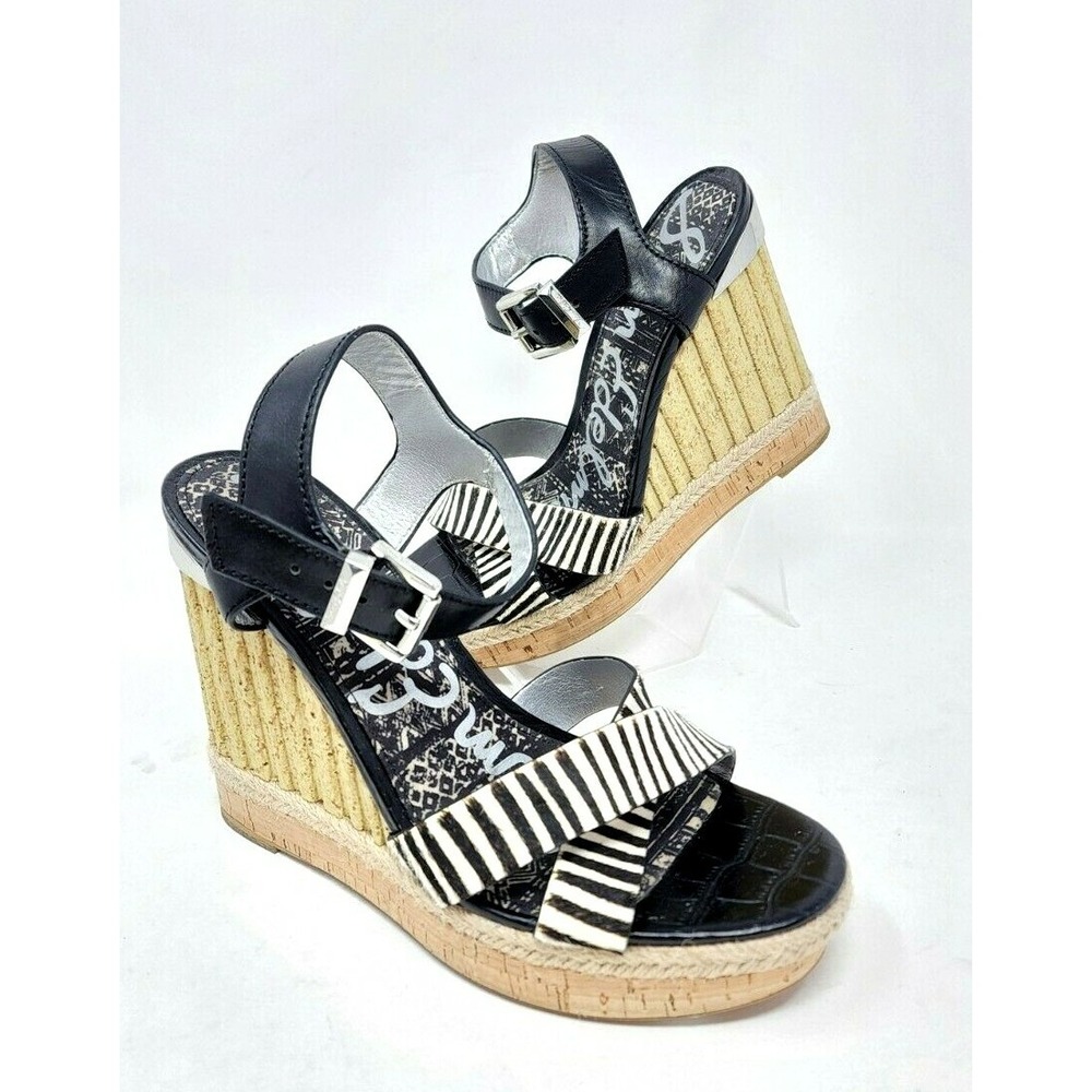 Sam Edelman Shoes Womens 8M Wedge  Heels Animal Print Calf Hair